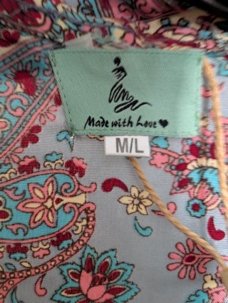 Camisa Estampado Paisley Azul y Rojo Talla M/L
