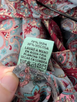 Camisa Estampado Paisley Azul y Rojo Talla M/L