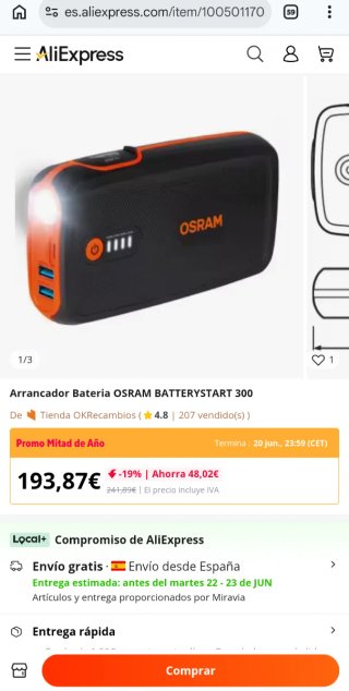 Arrancador Batería Osram BATTERYstart 300