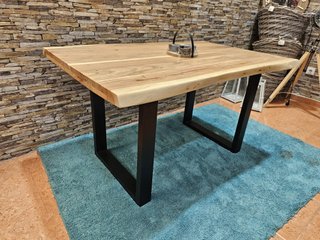 Mesa madera maciza y forja negra