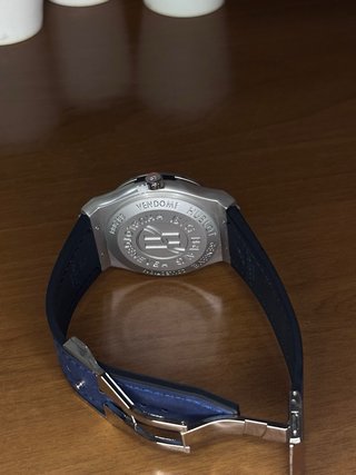 Orologio da uomo con quadrante blu e argento