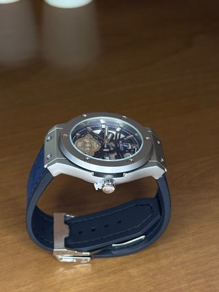 Orologio da uomo con quadrante blu e argento