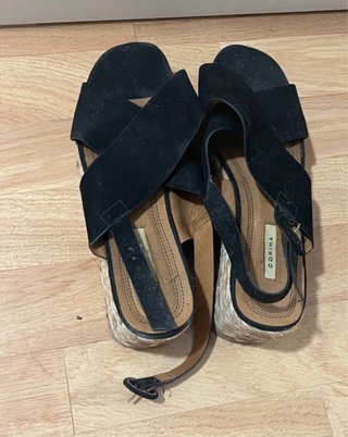 Sandalias Corina Esparto Talla 38 Negras