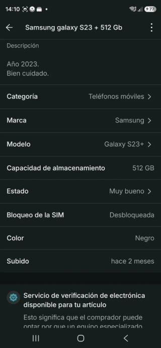 Samsung Galaxy S23+  512GB Negro