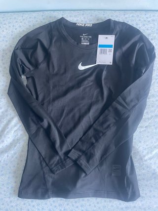 Camiseta Nike Pro Manga Larga Negra Talla M NUEVO!