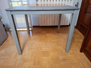 Mesa de cocina cristal naranja 90x80