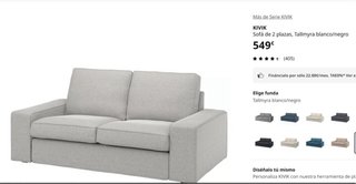 Sofá KIVIK (Ikea) gris de tela seminuevo