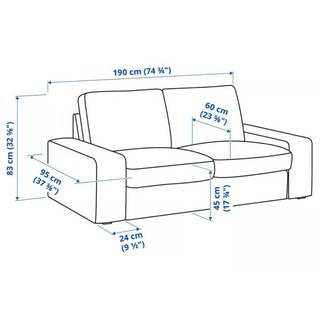 Sofá KIVIK (Ikea) gris de tela seminuevo