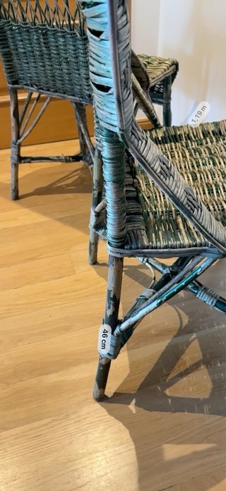 Juego de 4 Sillas de Mimbre Verdes