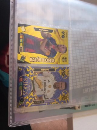 Cartas Panini Raphinha y Mbappé