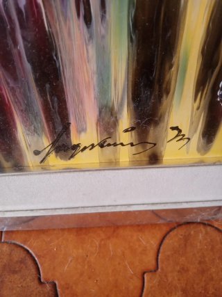 Stampa multicolore su tela di Sage Vernis