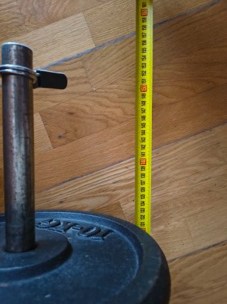 Barra Musculación de 155cm con 2 discos de 10kg