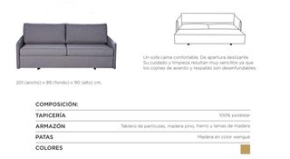 Sofá Cama Gris Sin Estrenar