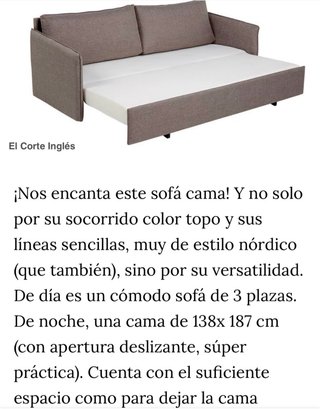 Sofá Cama Gris Sin Estrenar