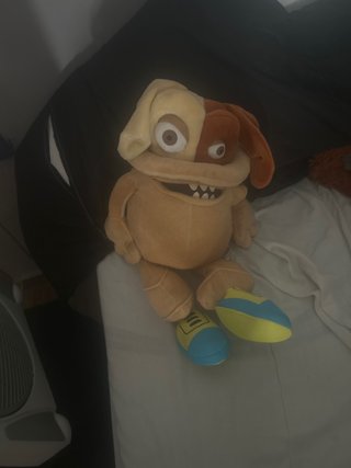 Peluche perro marrón y beige