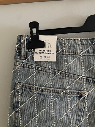 Shorts Vaqueros Brillantes Zara Talla 42