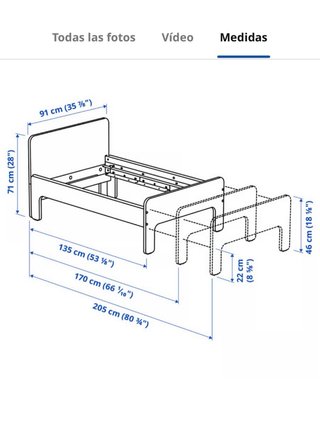 2 Camas extensible SLÄKT blanca