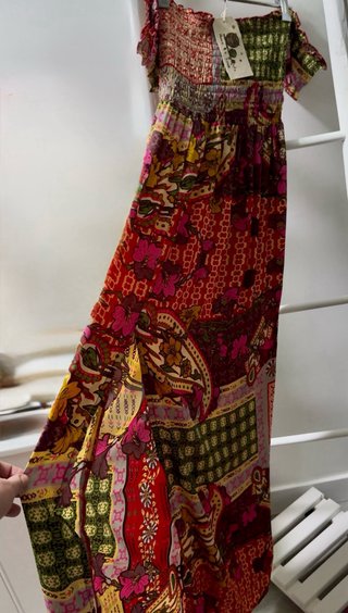 Vestido boho patchwork multicolor NUEVO