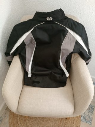 Chaqueta Moto Mujer Negra y Gris