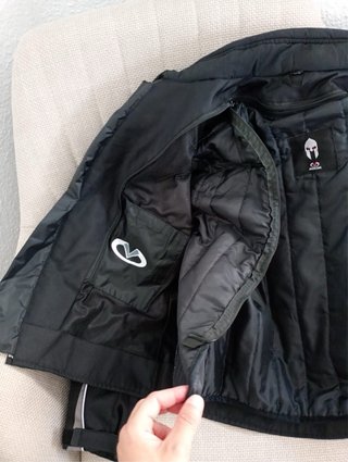 Chaqueta Moto Mujer Negra y Gris
