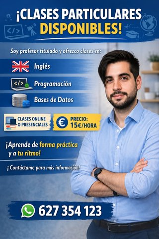Profesor de Ingles, Programación y bases de datos