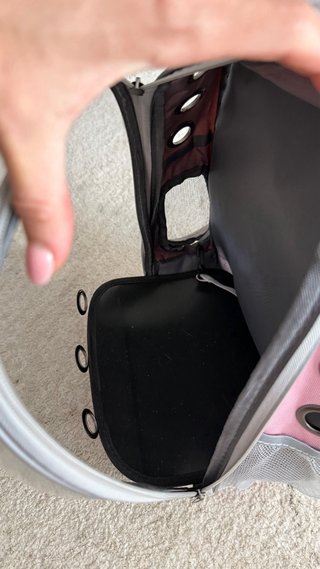 Transportín para gatos transparente y rosa