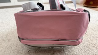 Transportín para gatos transparente y rosa