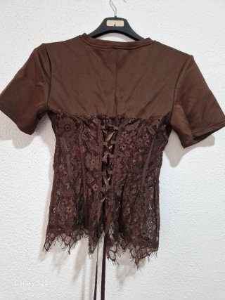 Top encaje marrón Talla M