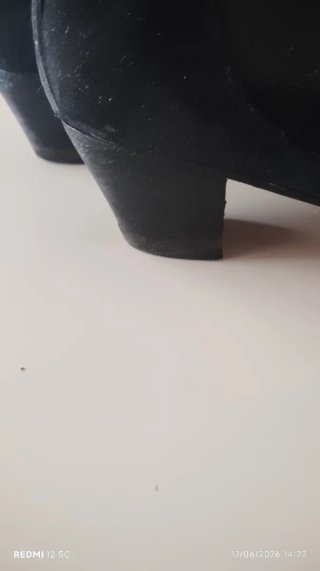 Botines de Ante negro Tacón Cubano 5cm flamenco