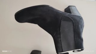 Botines de Ante negro Tacón Cubano 5cm flamenco