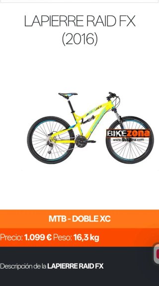 Lapierre Raid FX Bicicleta Montaña