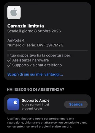 Airpods 4 Apple Garanzia Ufficiale