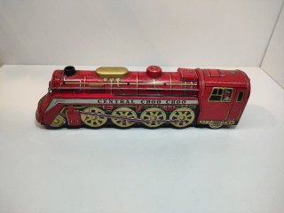 Locomotora antigua hojalata Central Choo Choo