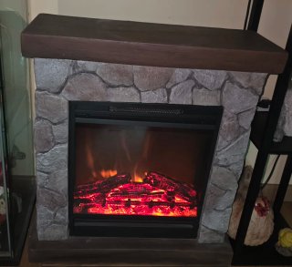 Chimenea Eléctrica Kalestein Piedra y Madera