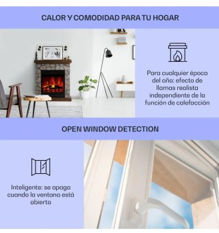 Chimenea Eléctrica Kalestein Piedra y Madera