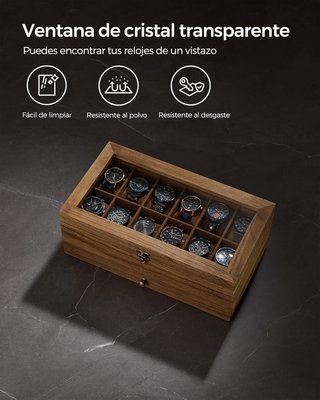 Joyero SONGMICS Terciopelo Espejo Cajones relojes