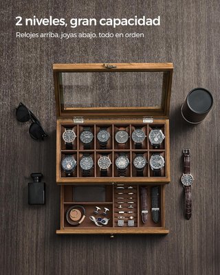 Joyero SONGMICS Terciopelo Espejo Cajones relojes