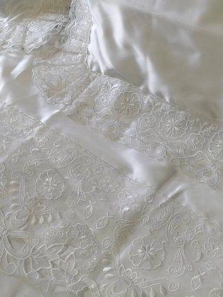 Biancheria letto raso seta pizzo