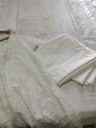 Biancheria letto raso seta pizzo