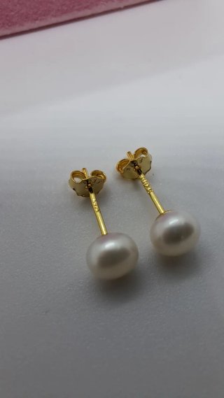 Pendientes Perla Cultivada Plata 925 Dorado