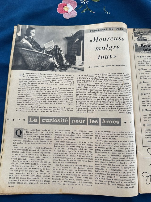 Revista Femme d’aujourd’hui 1957