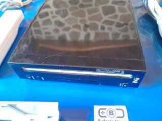 Consola Nintendo Wii Negra mando blanco cables