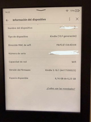 Kindle 10ª Gen 6GB Negro
