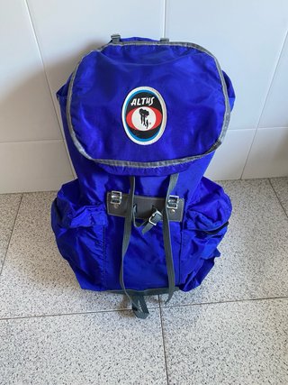 Mochila Altus Vintage Montaña Retro Azul/Verde