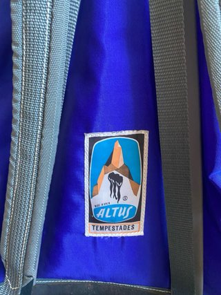 Mochila Altus Vintage Montaña Retro Azul/Verde
