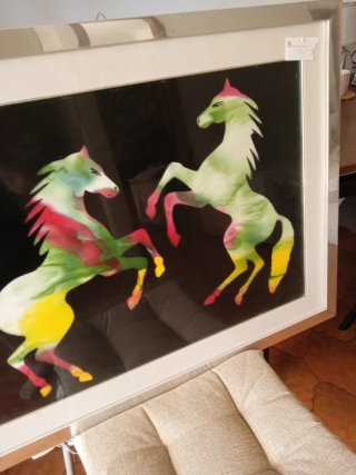 Quadro Vernis Tecnica Mista Cavalli