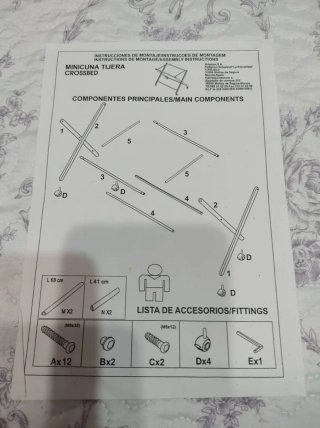 Estructura Cuna Tijera Blanca
