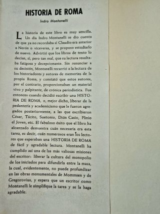 Libro Historia de Roma - Indro Montanelli (1961)
