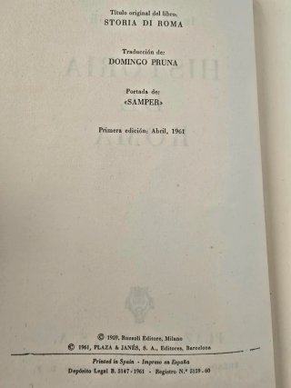 Libro Historia de Roma - Indro Montanelli (1961)