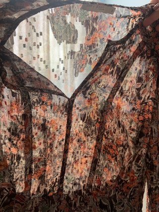 Vestido floral manga larga forrado